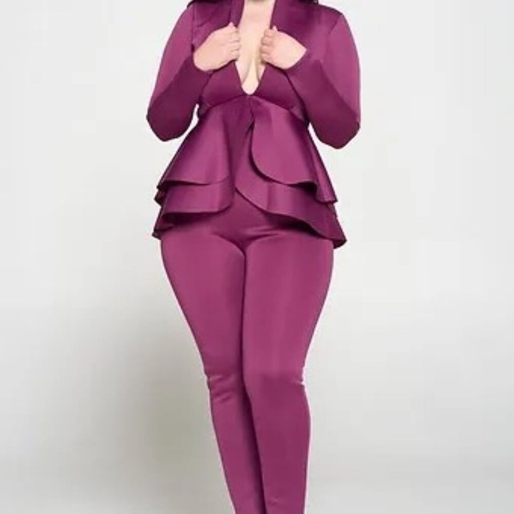 Plus size Elegant Casual Pant Suit